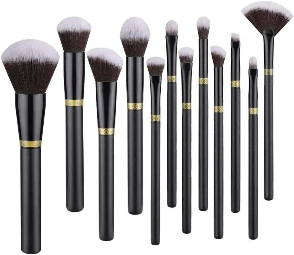 Eye Shadow Eyebrow Brush Beauty Tools HBJWOV 12 Pieces of Black Makeup Brush Set Powder Brush Concealer though Brush 