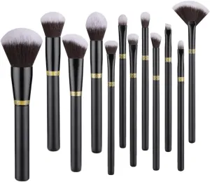 Eye Shadow Eyebrow Brush Beauty Tools HBJWOV 12 Pieces of Black Makeup Brush Set Powder Brush Concealer though Brush 