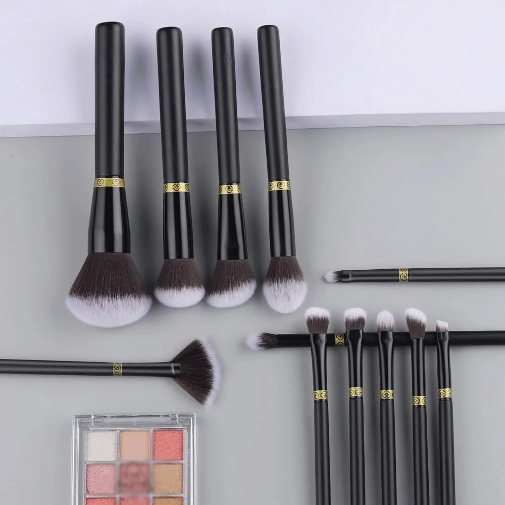 Eye Shadow Eyebrow Brush Beauty Tools HBJWOV 12 Pieces of Black Makeup Brush Set Powder Brush Concealer though Brush 