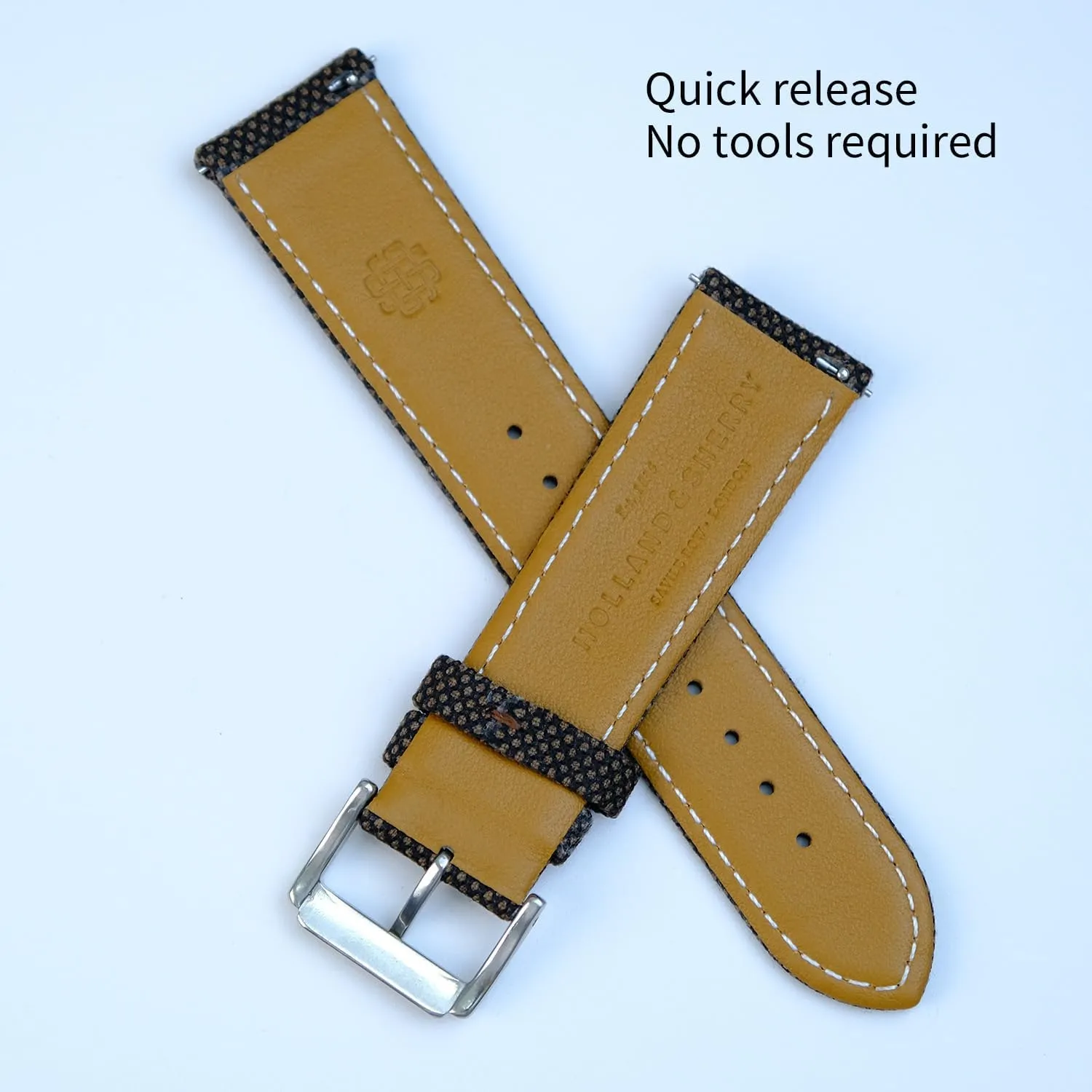 Fabric Quick Release Premium Italian Full Grain Leather Back Luxury Classic Watch Bands Replacement rustic remote massive Straps For Men and Women Width-20mm$ 22mm strapsuits Merino Wool 