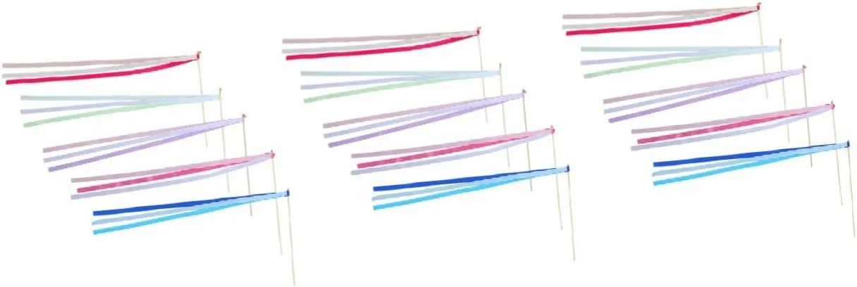 Fairy Wands for Boys and Girls Vibrant Streamers for Celebrations and Dance streamline character wad 30pcs Ribbon Stick Wands Bells for Wedding Party Favors Interactive 