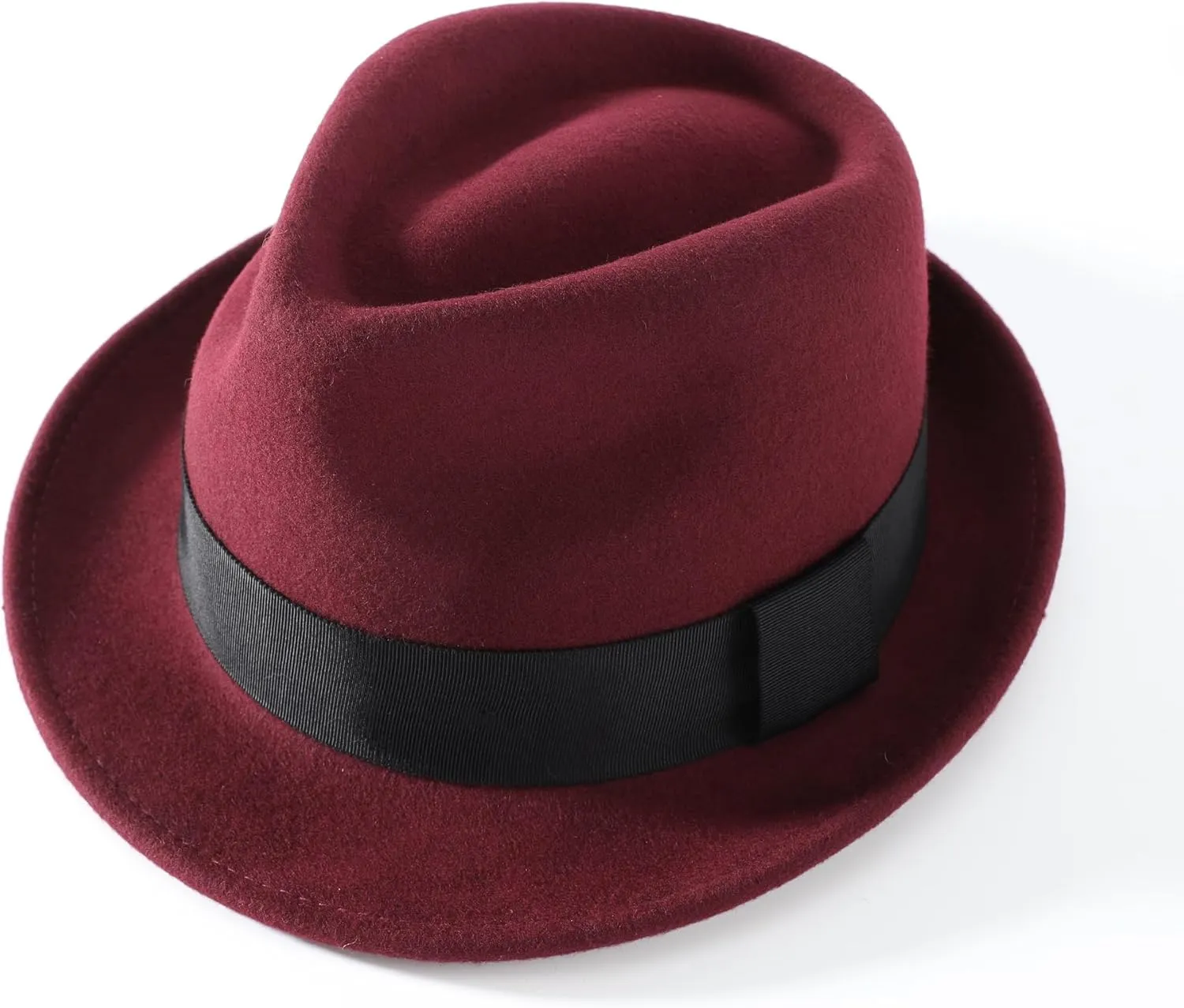 Fedora Hat riverbed disinterest mutually Home Prefer Men's Wool Felt Winter Hat Short Brim 