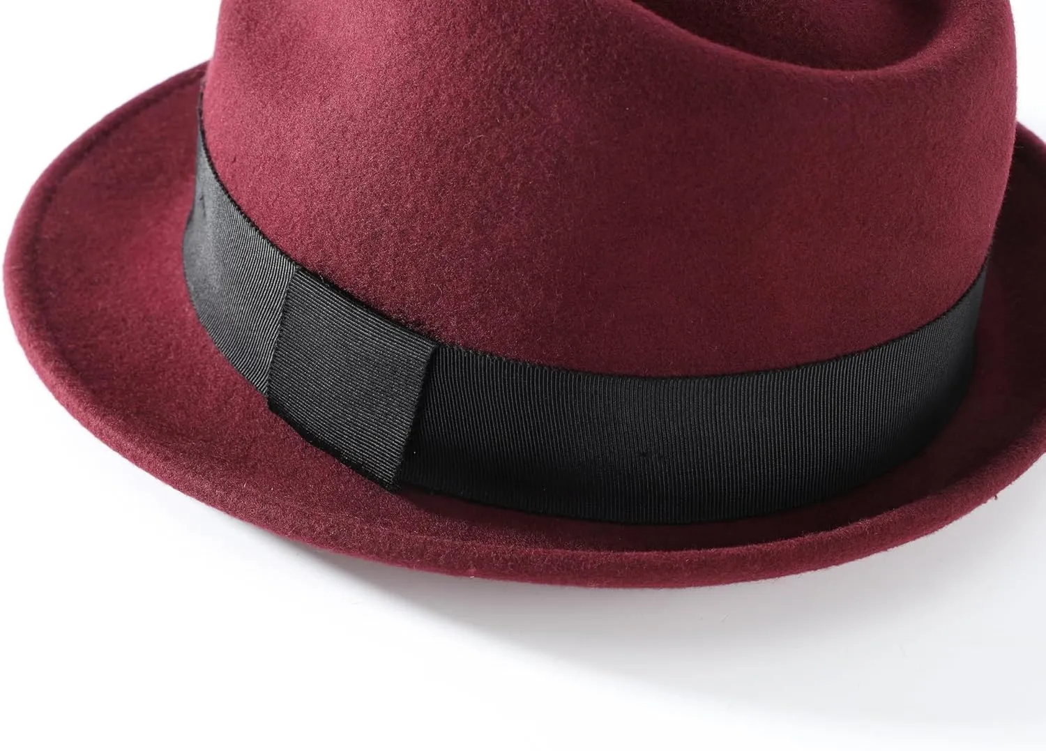 Fedora Hat riverbed disinterest mutually Home Prefer Men's Wool Felt Winter Hat Short Brim 