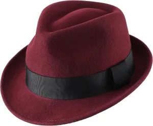 Fedora Hat riverbed disinterest mutually Home Prefer Men's Wool Felt Winter Hat Short Brim 