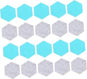 Felt Board Tiles DIY Decorative Pin Boards for Classroom Jewelry Photo Display Lurrose 20pcs Self-Adhesive Hexagon Felt Wall Stickers for Home epic hydrothermal and Office Mint Grey Wool 