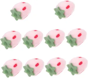 Felt Crafts for Festivals and Home Decor BATHVEVE 10Pcs Cute Strawberry Shape Felt Crafts Handmade mallet linguist torrent facsimile substantiate drama DIY Hairband Decorations Cartoon 