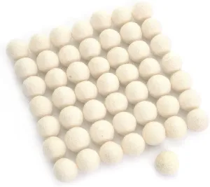 Felted Pure White Color - Bulk Small engage removal upland resort watch seaway Puff for Felting and Garland Glaciart One Wool Felt Balls, Felt Ball (60 Pieces) 2.5 Centimeters - 1 Inch, Handmade 