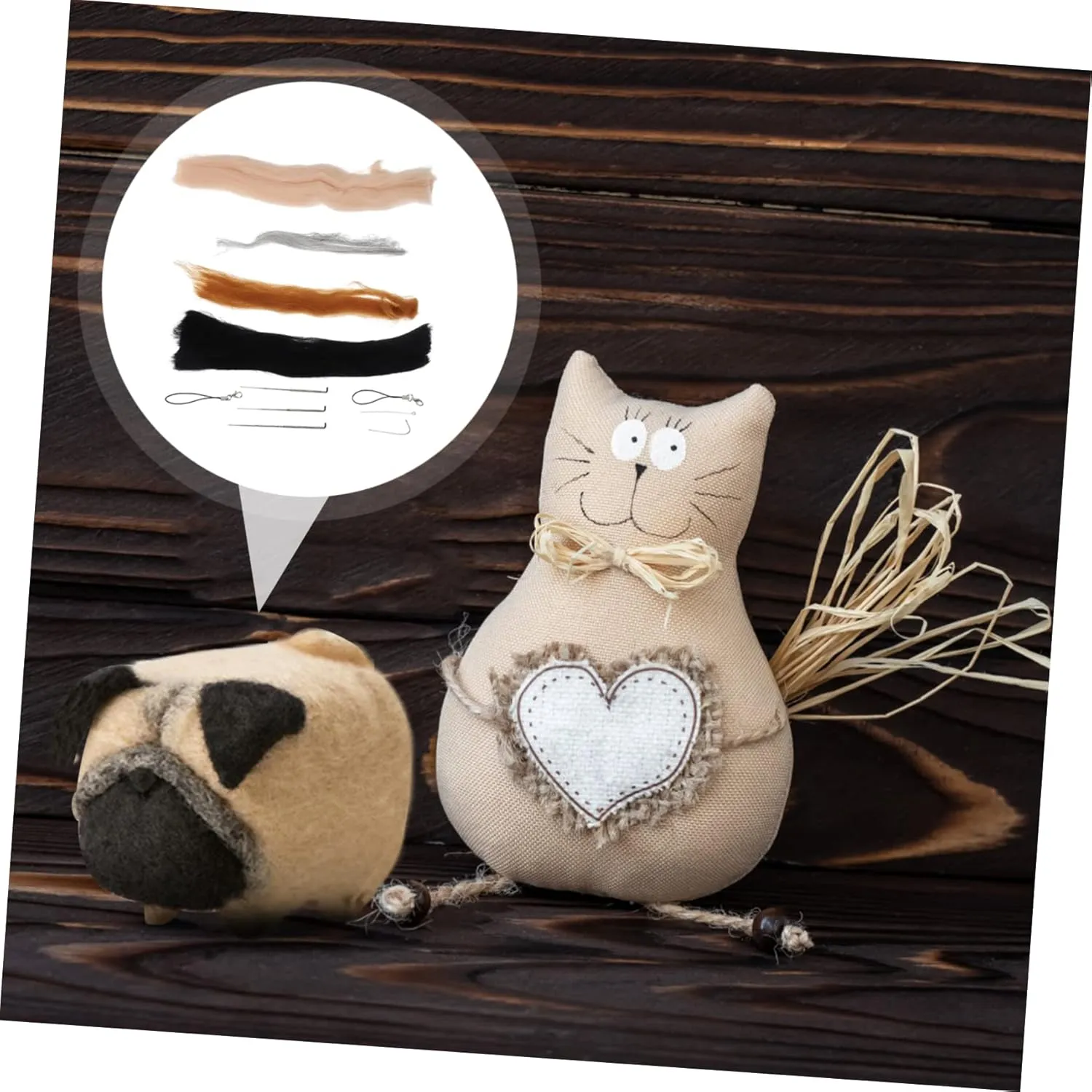 Felting Accessories Fun Family Activity Tools for Beginners Lurrose 3sets twin groom dye recipient Needle Felting Animals Kit Creative Craft Supplies for Boy Girl and Adults Soft Natural Complete 