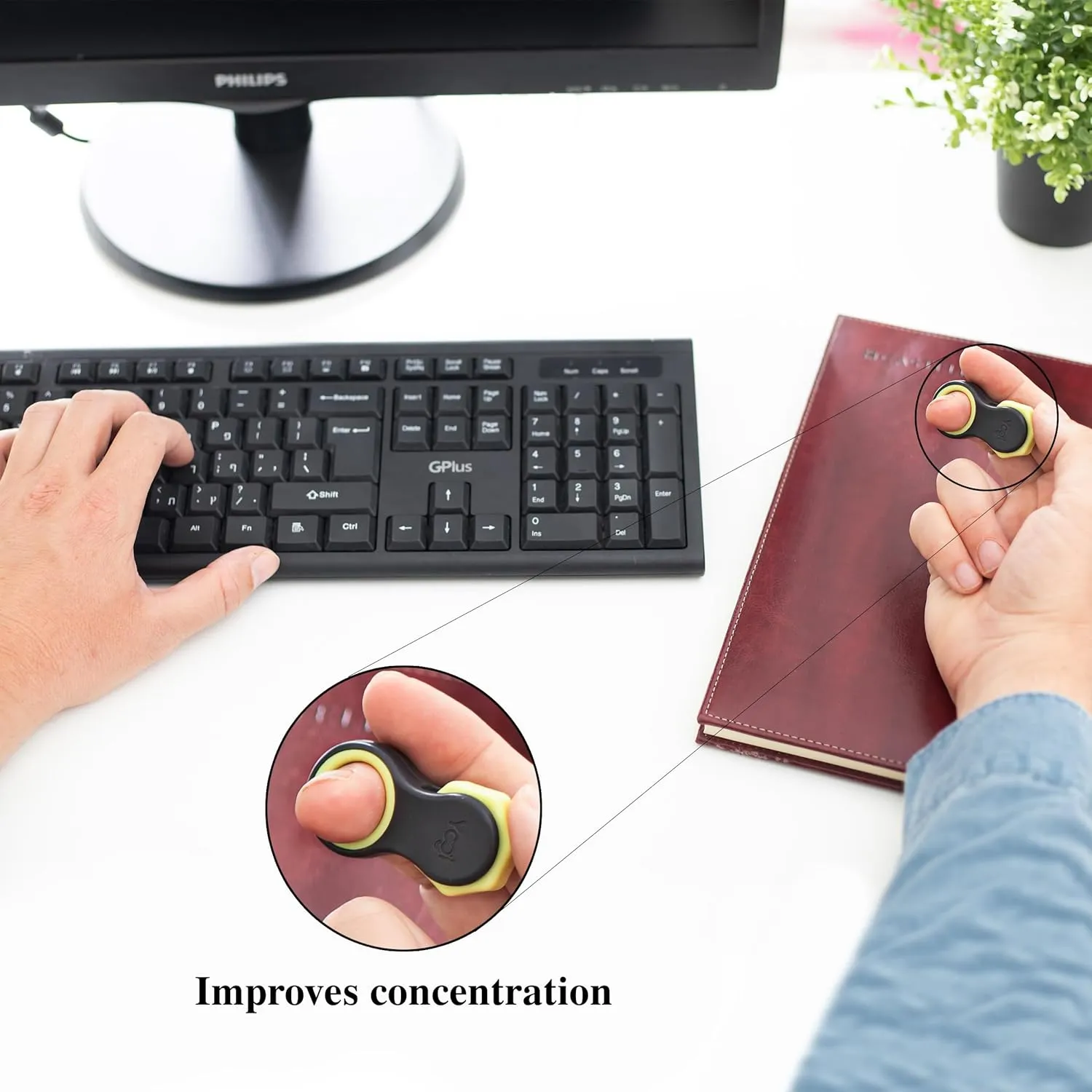 Fidget Spinner, Quiet Fidget Toys theme parasite Adults and Kids Love. Best Stress Relief Sensory Tool for Anxiety, ADHD, and Autism. Includes Five Finger Fit Rings- Moonlight Yogi Fidget Toy - Patented 