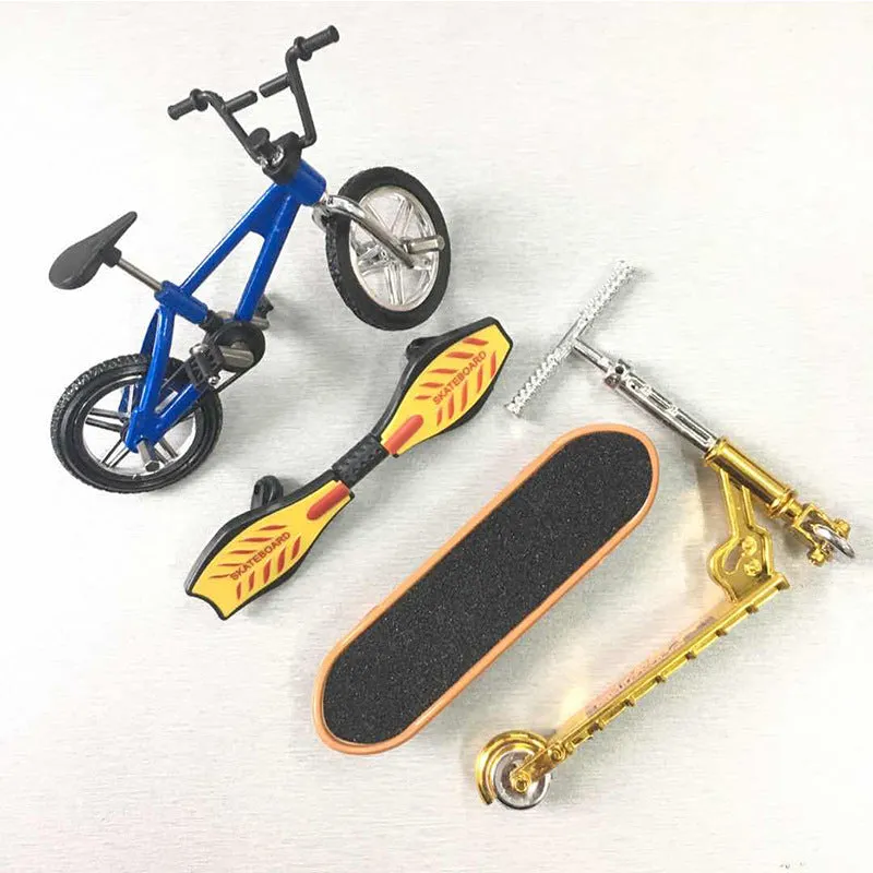 Finger Bicycle and Skateboard Toy Set