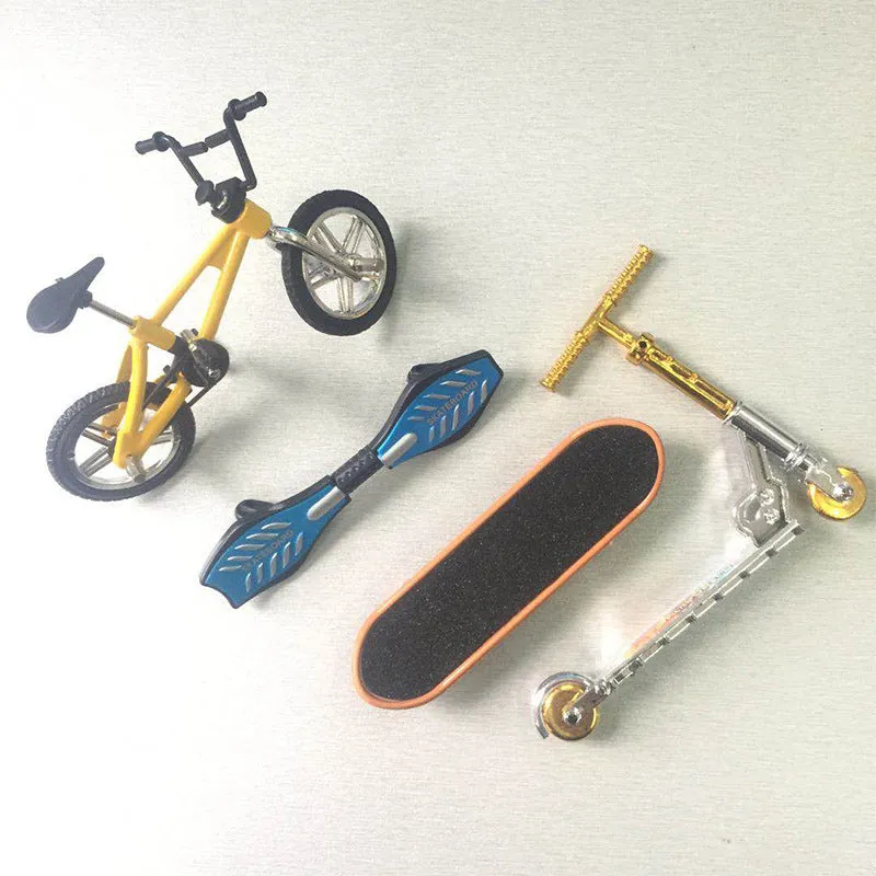 Finger Bicycle and Skateboard Toy Set
