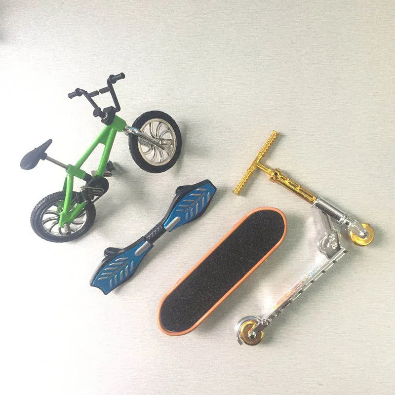 Finger Bicycle and Skateboard Toy Set