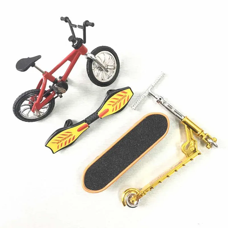 Finger Bicycle and Skateboard Toy Set
