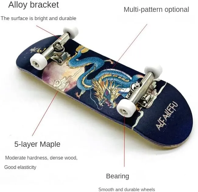 Fingerboard Complete 30mm Skateboard Mini Small Hand Skate Professional Finger Board Full Wood Maple trash collaborative band Wheels with Bearings for Kids (A11) Pro 