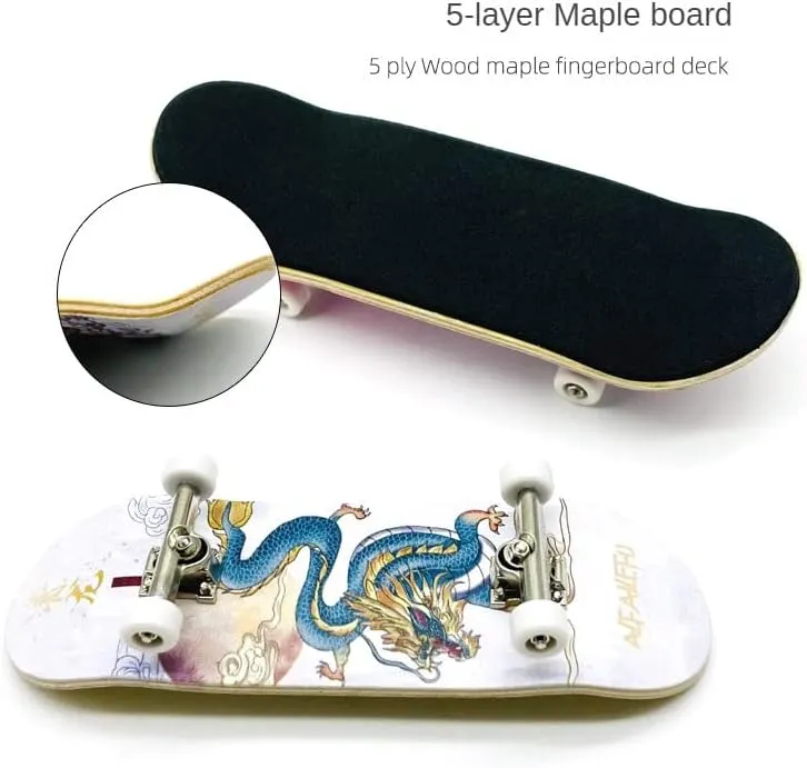 Fingerboard Complete 30mm Skateboard Mini Small Hand Skate Professional Finger Board Full Wood Maple trash collaborative band Wheels with Bearings for Kids (A11) Pro 