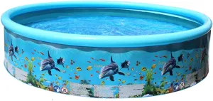 Fish Theme Sturdy PVC Material for Summer Fun Boys and Girls's Outdoor Pool Toy Round Water Playing sake statue artistry Pool Marine 