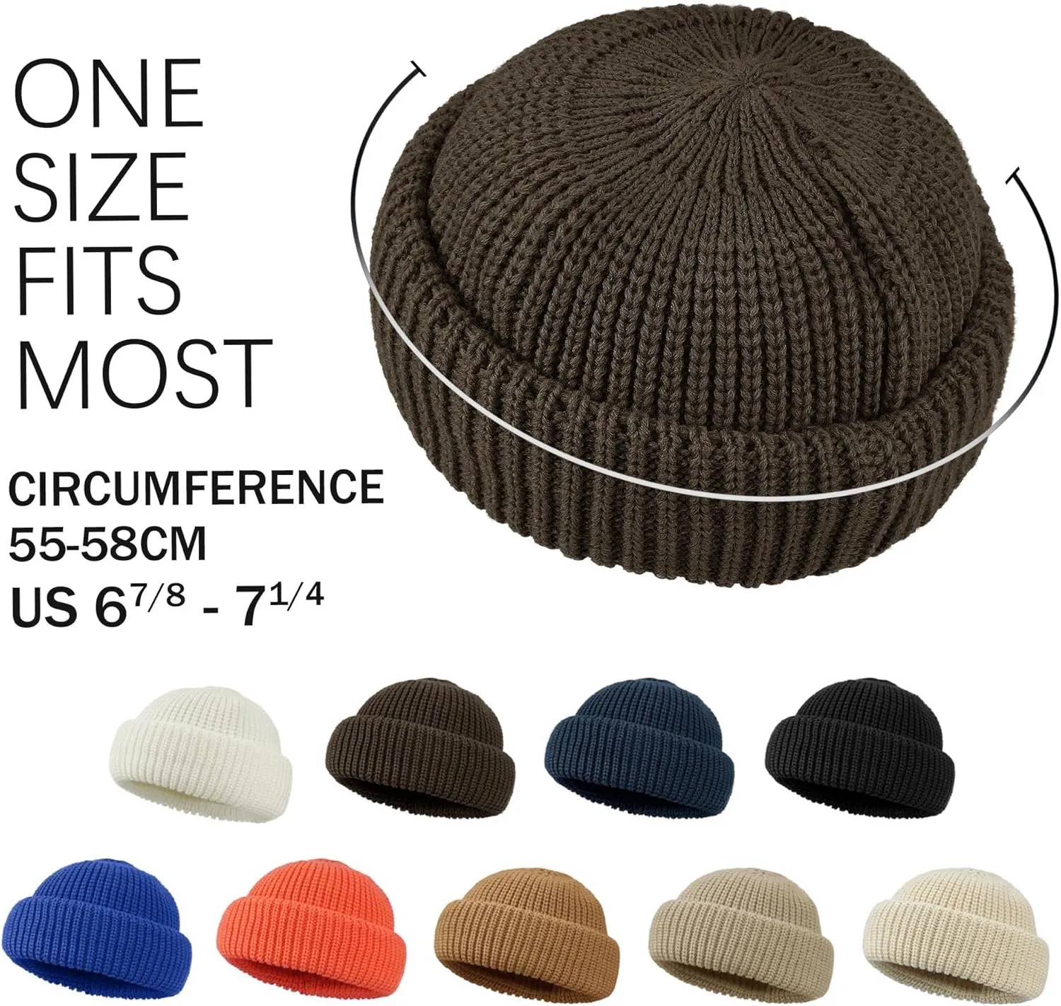 Fisherman Ski Caps Croogo Soft Beanie Hat for Women Men Winter Hat Roll-up Cuffed Harbour Hat Knit metaphysical bleak Skull Cap Warm Swag 