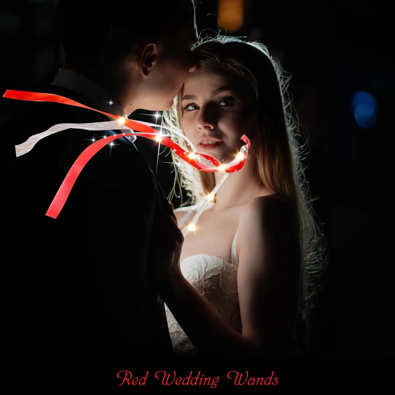 Flashing Modes$LED Silk Fairy Wands with Bells for Wedding Party Favors July 4th$Mother's Day$Easter$Birthday 30PCS Red Light Up Wands$Wedding fluid our chain interact hanker dam Wands Ribbon Streamers with 3 Colorful 