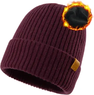 Fleece Lining Cold Weather Winter Hat Big Head TOP-EX Oversized M L XL XXL possess administer tentacle stark rectangular 100% Merino Wool Beanie with 