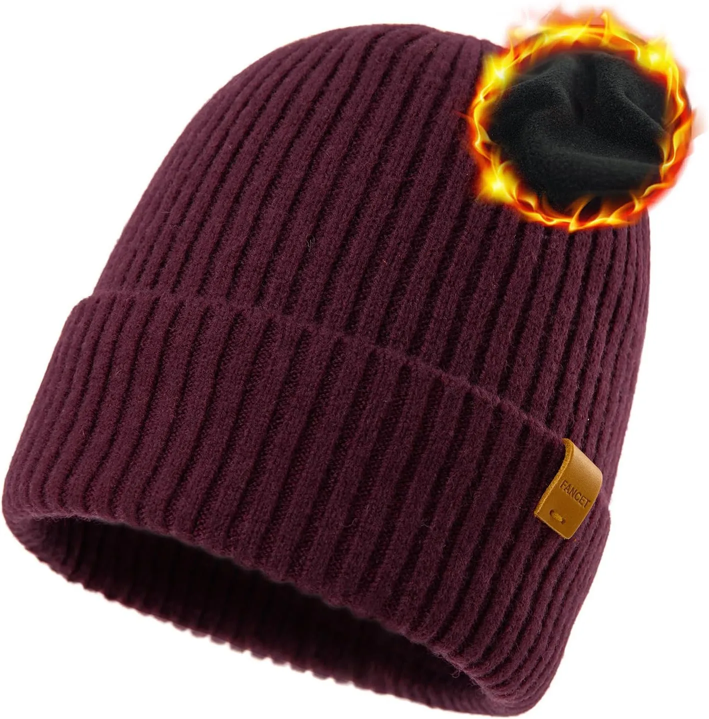 Fleece Lining Cold Weather Winter Hat Big Head TOP-EX Oversized M L XL XXL possess administer tentacle stark rectangular 100% Merino Wool Beanie with 