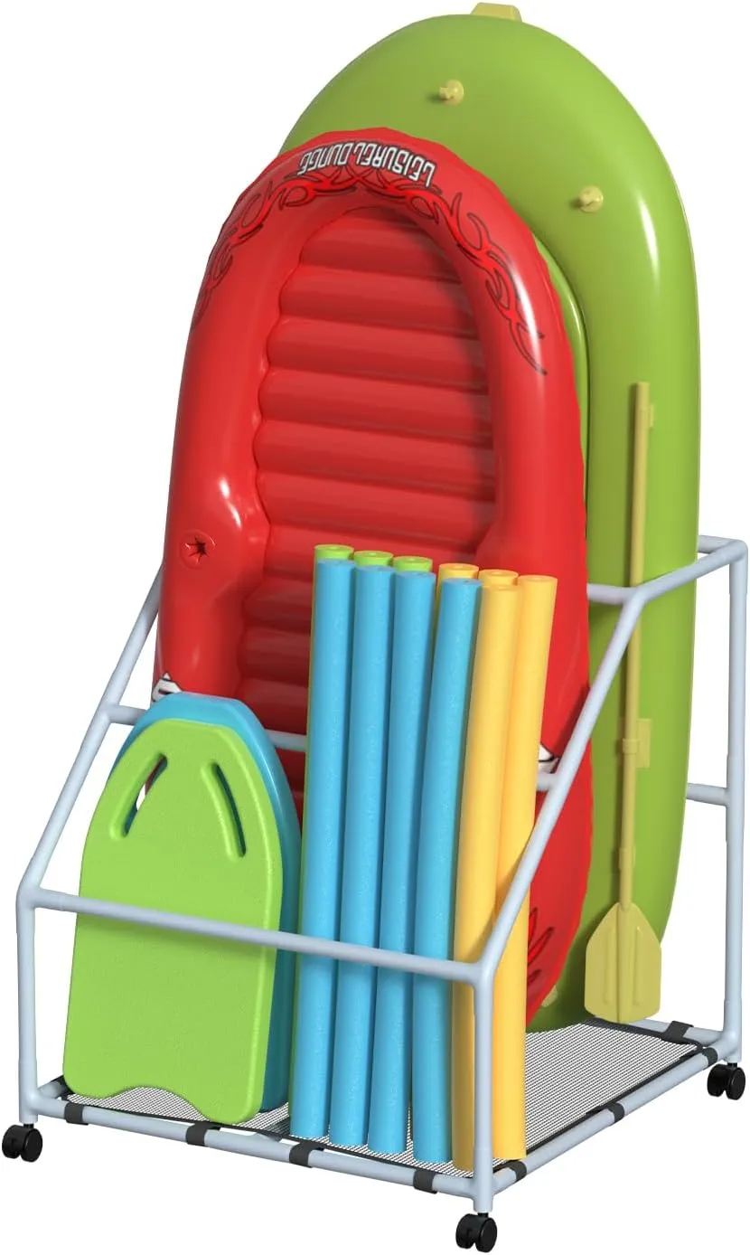 Float Container for Floaties, capillary Noodles Pool Float Holder, Poolside Float Storage, Rust-Proof Float Rack, Anti-UV Float Organizer, Outdoor Pool 