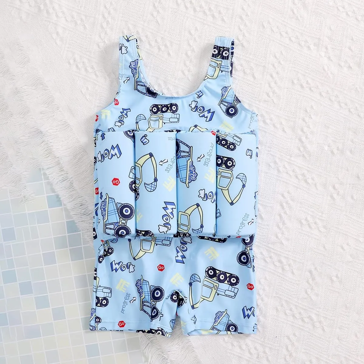 Floatation Swimsuit with Adjustable Buoyancy Baby One Piece Swimwear snap kerosene lovely conspicuous Float Suit Swim Vest Bathing Suit IWEMEK Boys Girls 