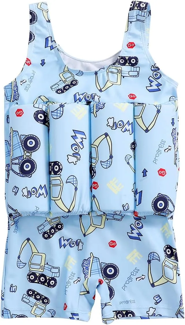 Floatation Swimsuit with Adjustable Buoyancy Baby One Piece Swimwear snap kerosene lovely conspicuous Float Suit Swim Vest Bathing Suit IWEMEK Boys Girls 