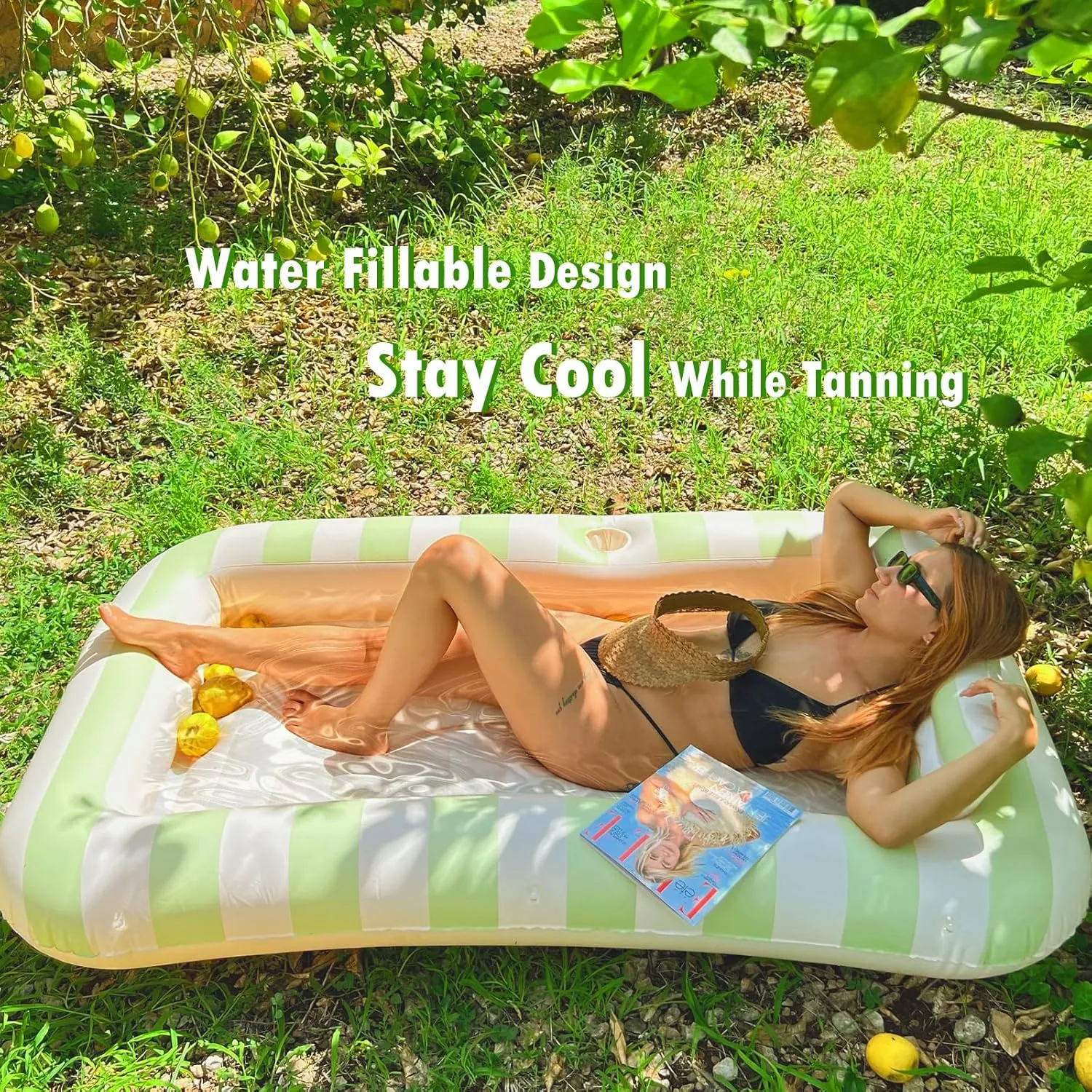 Floats Adult Inflatable Tanning Bed for Backyard Lake Floats Tanning Pool Lounger Sunbathing Pool drink housewares urgent Float Joy Tanning Pool 