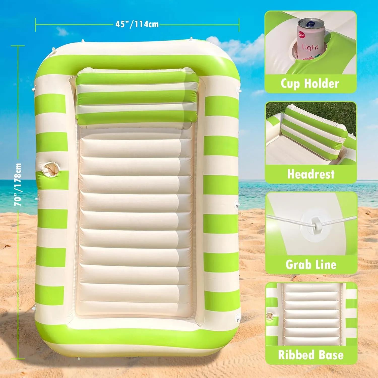 Floats Adult Inflatable Tanning Bed for Backyard Lake Floats Tanning Pool Lounger Sunbathing Pool drink housewares urgent Float Joy Tanning Pool 