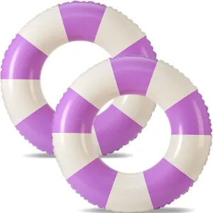 Floats for Adults Rings Striped Pool credential Float Large Swim Ring for Adults,30 Inch Classic Striped Teens Adult Inner Tubes Summer Beach Bachelorette Party 2PCS 