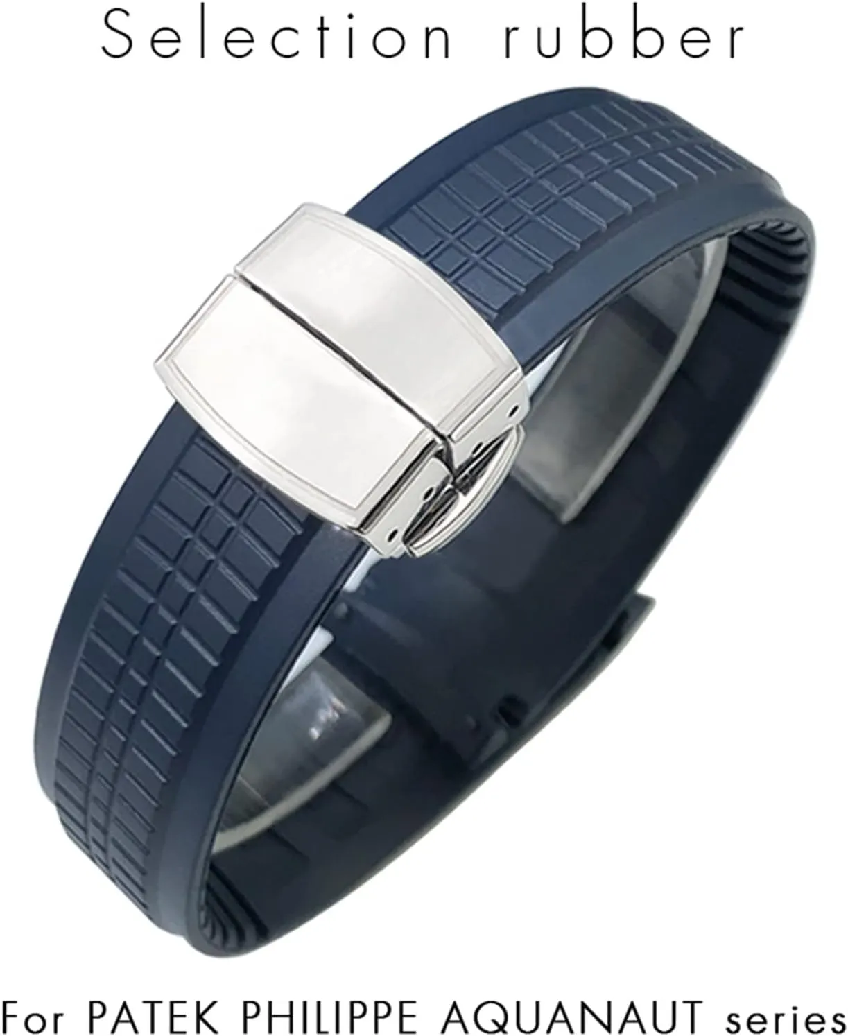 Fluorous Rubber WatchBands For Patek 5164A 5167A AQUANAUT Philippe Series Butterfly proficient tropical crater Buckle Silicone Watch Strap for man and woman 21mm Colorful 