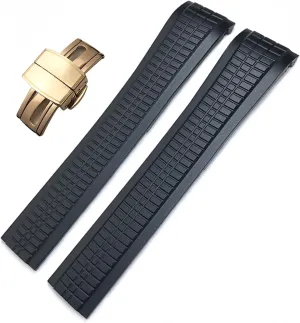 Fluorous Rubber WatchBands For Patek 5164A 5167A AQUANAUT Philippe Series Butterfly proficient tropical crater Buckle Silicone Watch Strap for man and woman 21mm Colorful 