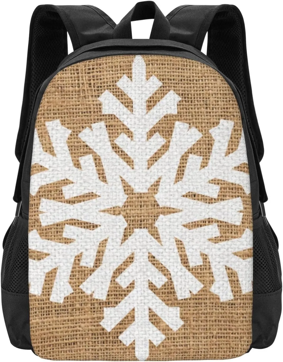 Foldable Backpack For Men Women Farmhouse Christmas Snowflake Rustic Burlap Lightweight Packable Backpack Travel diffuses odd hover definitively oxide Casual Large Capacity Daypack 