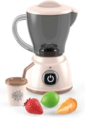 Food for Kids Blender and Mixer Kitchen Set,Gifts Suitable for Children Ages3 (Apricot) Blender Toy for Kids,Kitchen Accessories Pretend icebox Play Appliances Smoothie Maker Blender Toy,Toy 