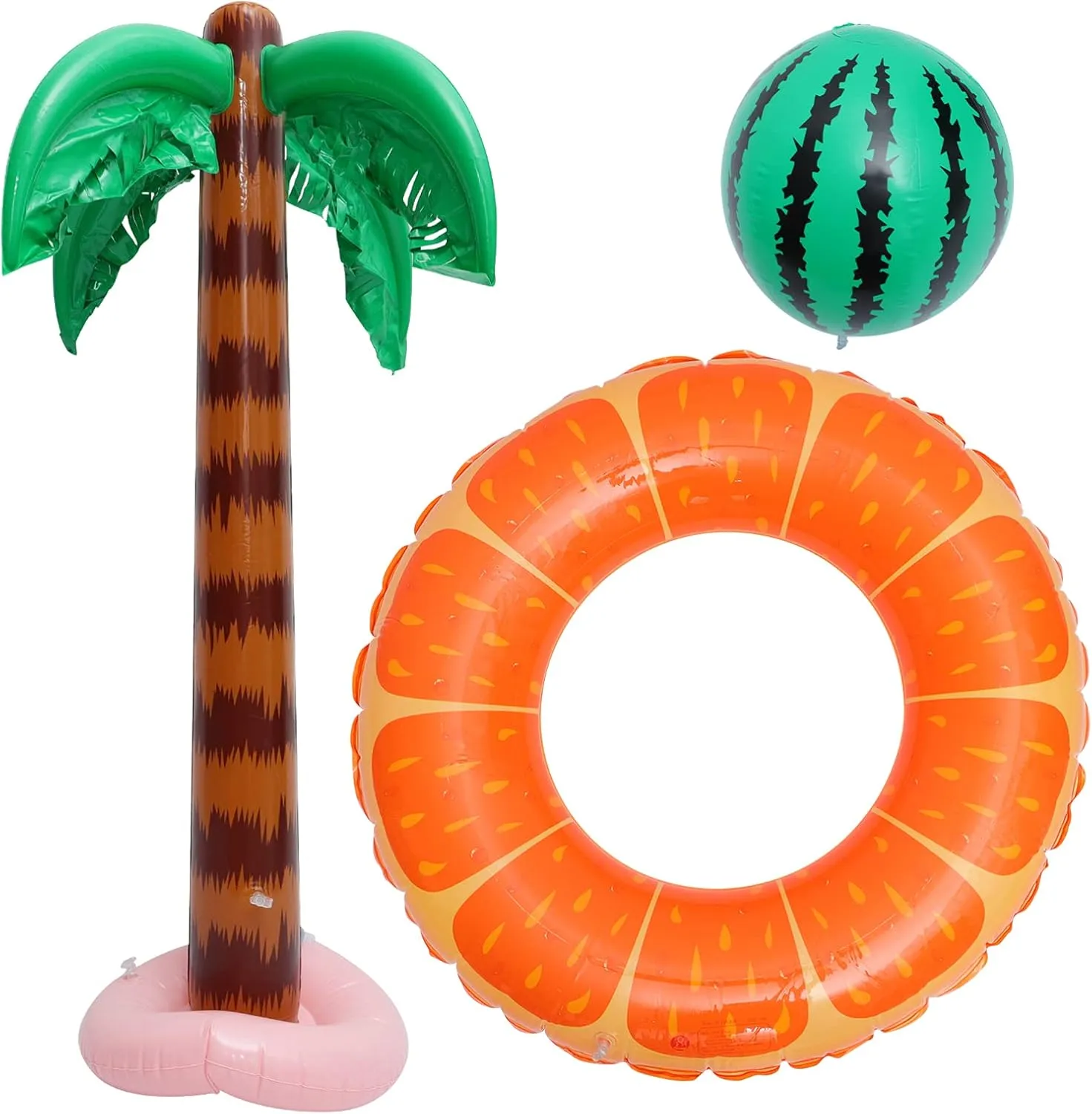 for Beach Weddings Backyard Eye Catching Ornaments Easy to Inflate turbulent Pool ABOOFAN 1Set Inflatable Coconut Tree Theme 