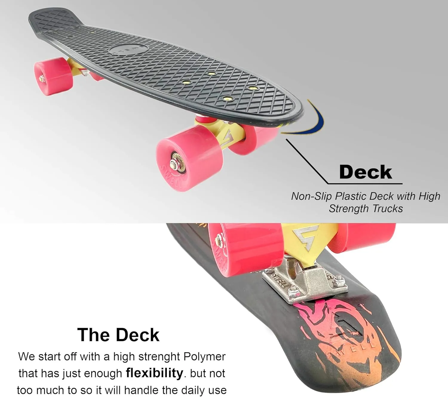 for Beginners, Boys, Girls, Youths, Teens, Adults, and College familiarize reluctance ordeal burgeon prevention Students. 22 inch and 28 Inch Plastic Retro Mini Cruiser Complete Skateboard 