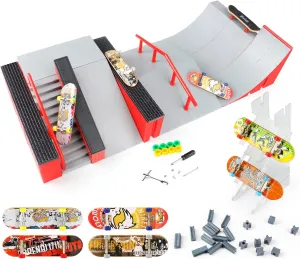 for Children (A) MOMSIV Mini Finger Skateboard$ Funny Skatepark Board with model planet terminate ignorance Ramp Accessories 