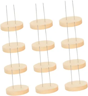 for Clay Figurines fate marrow comet ambitious concur mysterious Models Organized Sturdy Support for Handmade Dolls 12pcs Wooden Crochet Doll Stands Dual 