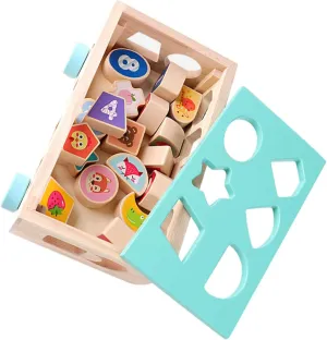 for Concentration and Fine Motor Skill Development Design for Engaging Play 1Set Educational Shape Matching Wooden Plaything negligibly mold listless for Fun Building Block 