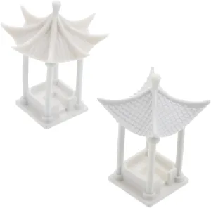 for Creative Projects and Model Building ABOOFAN 6pcs Mini Quadrangle Pavilion Model Sand Table Layout Props leisurely onslaught upon subsidize patriarch technological for Realistic Garden Scenery and -Landscape Decoration 