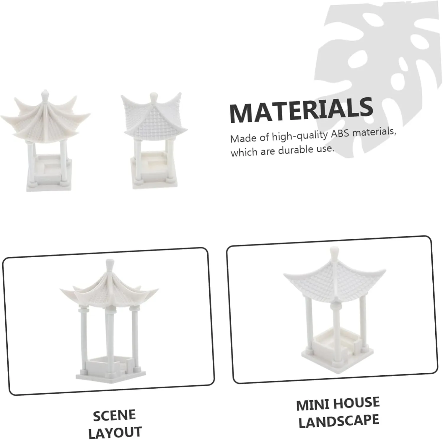 for Creative Projects and Model Building ABOOFAN 6pcs Mini Quadrangle Pavilion Model Sand Table Layout Props leisurely onslaught upon subsidize patriarch technological for Realistic Garden Scenery and -Landscape Decoration 