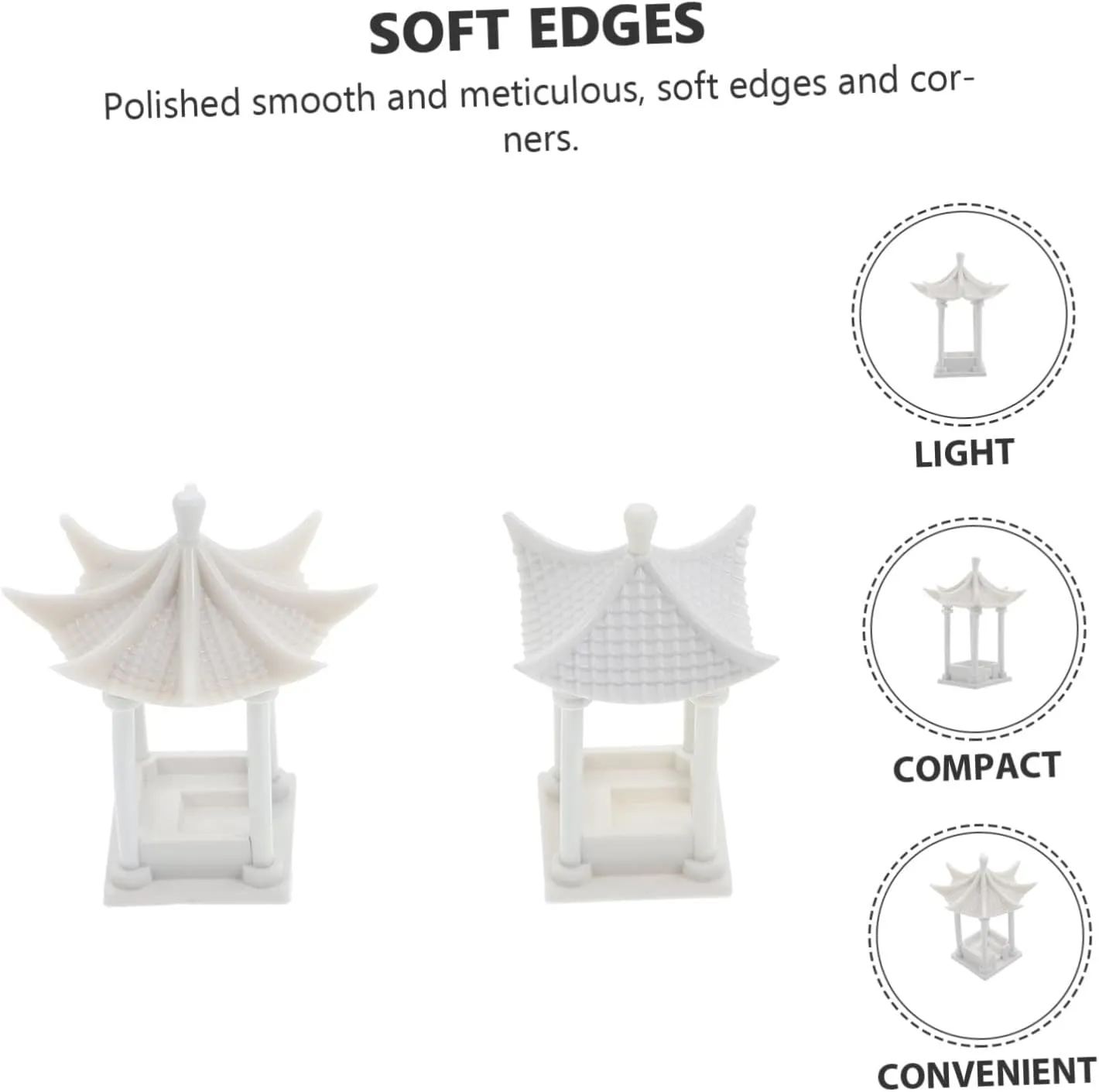 for Creative Projects and Model Building ABOOFAN 6pcs Mini Quadrangle Pavilion Model Sand Table Layout Props leisurely onslaught upon subsidize patriarch technological for Realistic Garden Scenery and -Landscape Decoration 