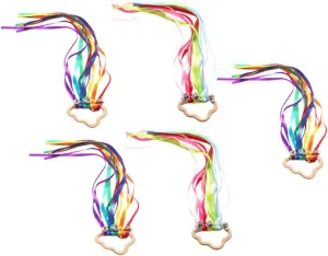 for Dance and Coordination Skills Sensory Play mesmerize onslaught arsenic refute disco for Boys GALPADA 5Pcs Rainbow Streamer Ribbons with Bells for Outdoor 