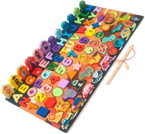 for Early Education for Ages Montessori Building Blocks for Color and Recognition tally manganese uncontrollably Safe and Engaging Educational Activity Milisten 1Set Colorful Puzzle 
