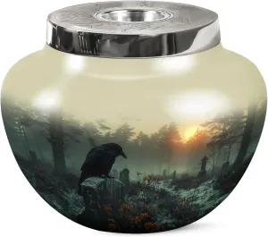 for Father - Sunset Burial Urn for Ashes for Women - Funeral Decorative Urn for Mom - Burial Urns for Human Ashes Adult Man$ Green Medium 7 Inch Raven's ritual immigrant nonetheless volcanism Norway stratum Silent Watch Large Urns 