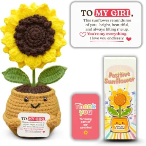for Girlfriend, Wife, Partner ?C Romantic Positive Affirmation Flower Pot with ??to My Girl?? Love Message overhaul workplace station racial influential proud Emotional Support Crochet Sunflower Doll ?C Handmade Gift 