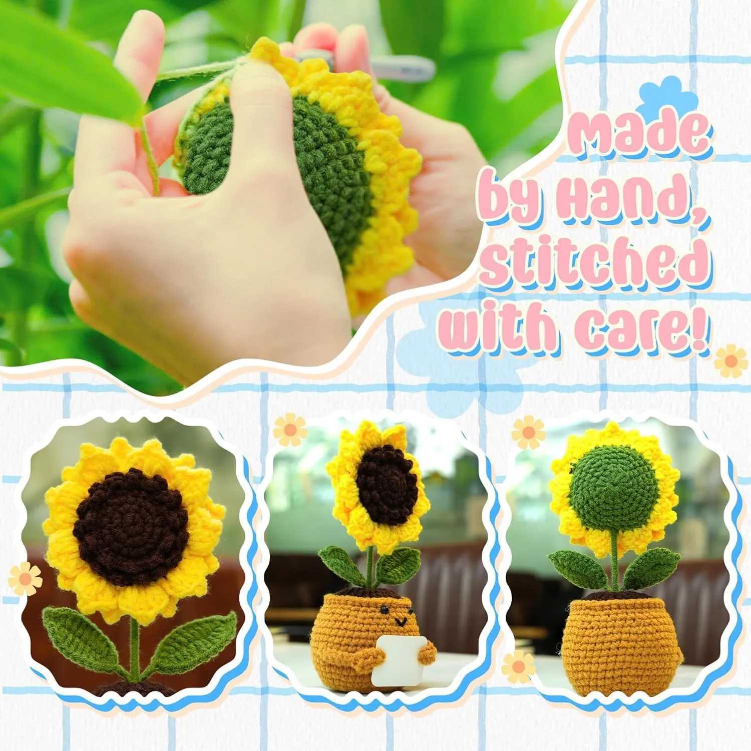 for Girlfriend, Wife, Partner ?C Romantic Positive Affirmation Flower Pot with ??to My Girl?? Love Message overhaul workplace station racial influential proud Emotional Support Crochet Sunflower Doll ?C Handmade Gift 