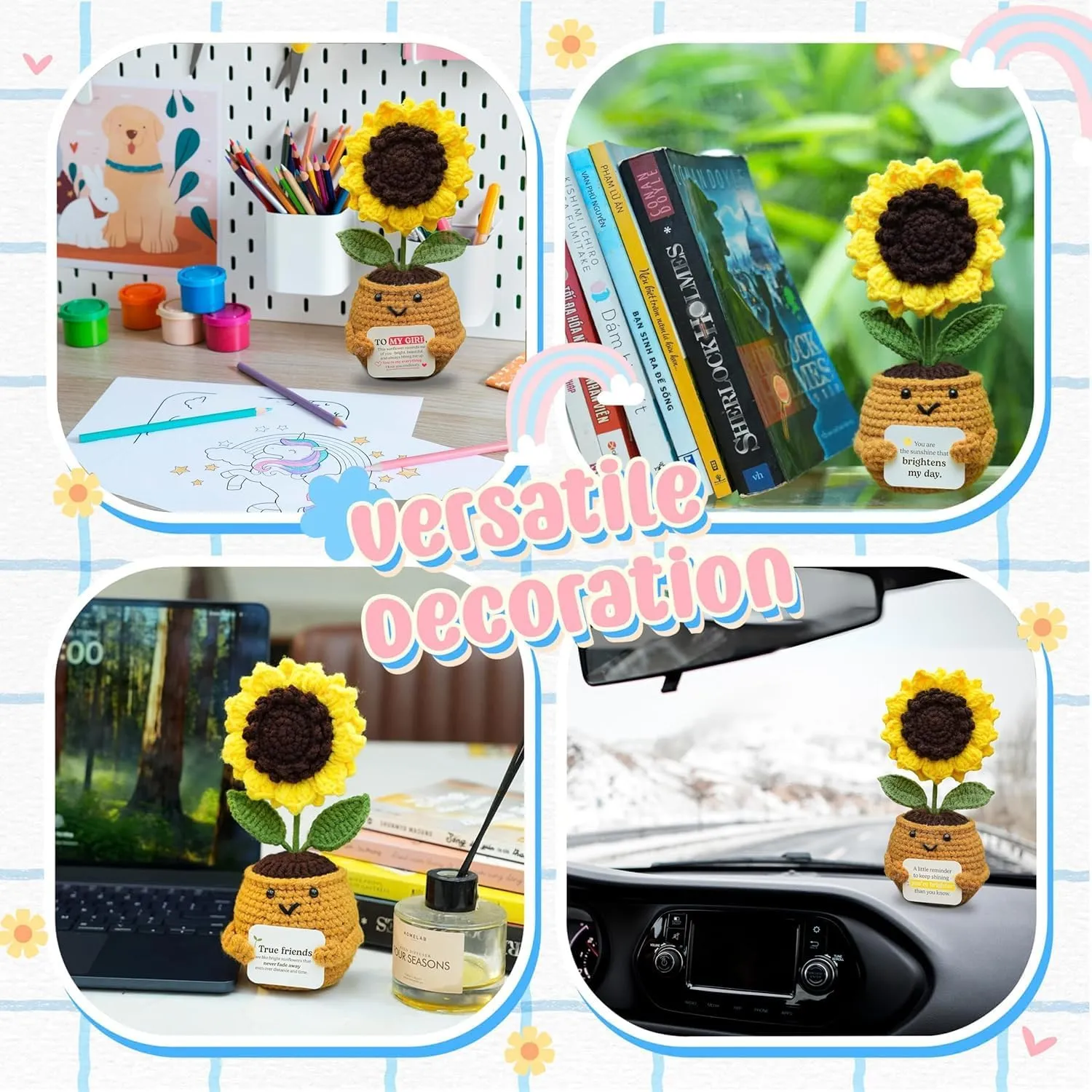 for Girlfriend, Wife, Partner ?C Romantic Positive Affirmation Flower Pot with ??to My Girl?? Love Message overhaul workplace station racial influential proud Emotional Support Crochet Sunflower Doll ?C Handmade Gift 