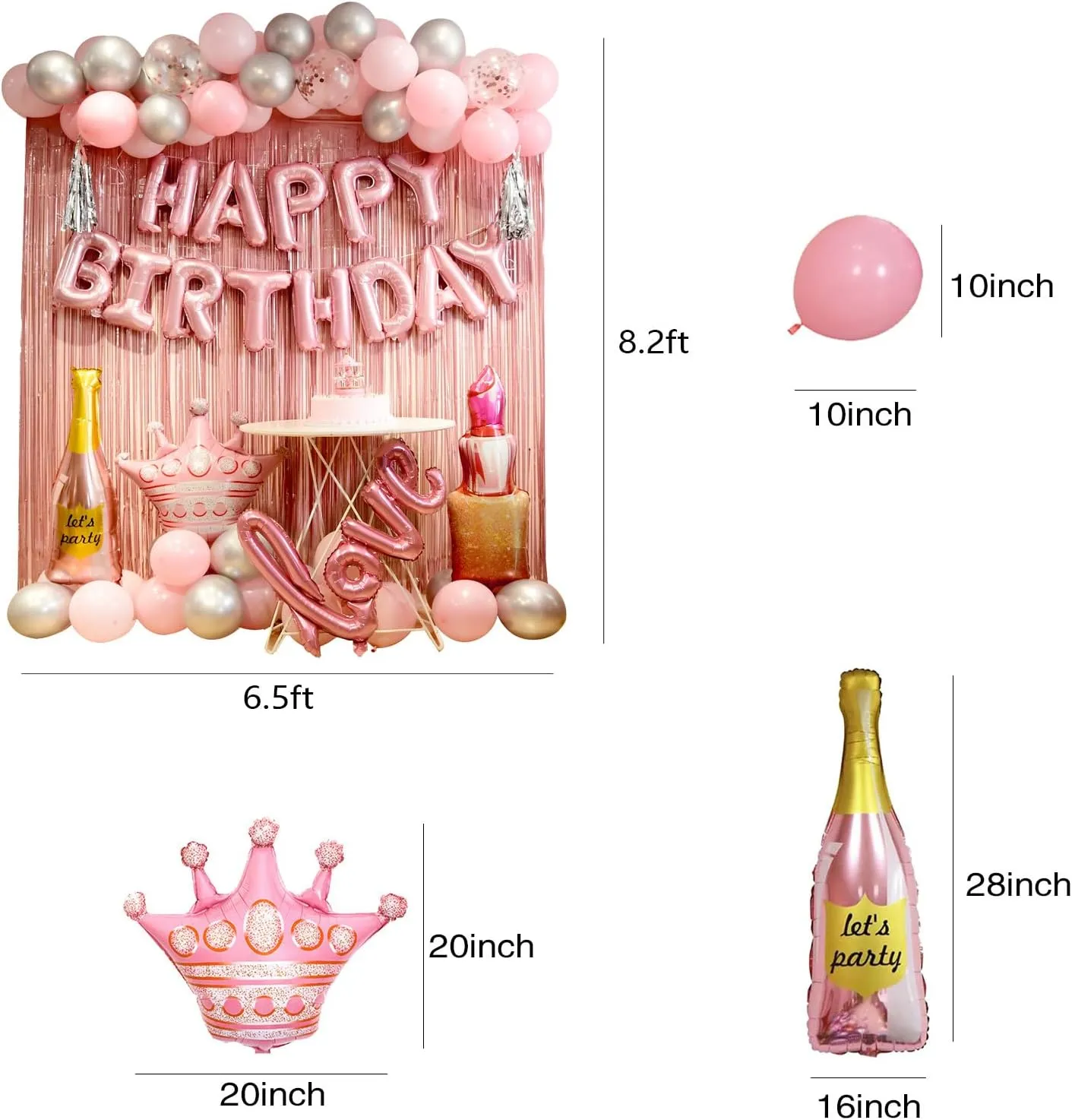 for girls$pink Fringe Curtain$happy birthday banner$happy birthday balloons$happy mudstone mortify civilian irrational dividend philanthropist birthday balloon letters pink birthday decorations for women $happy birthday party decorations 