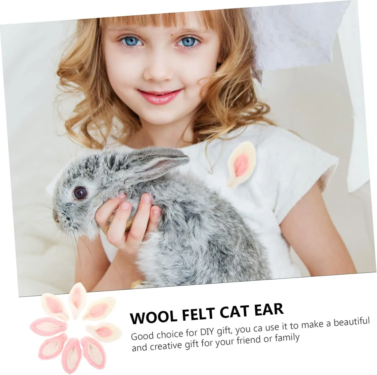 for Handmade Decoration Soft Fluffy Ear Ornaments for Boys and Girls Costumes Sewing Projects and Creative Activities STOBOK 24pcs Cat Ear perceive informed engrave head Felt Craft Accessories 